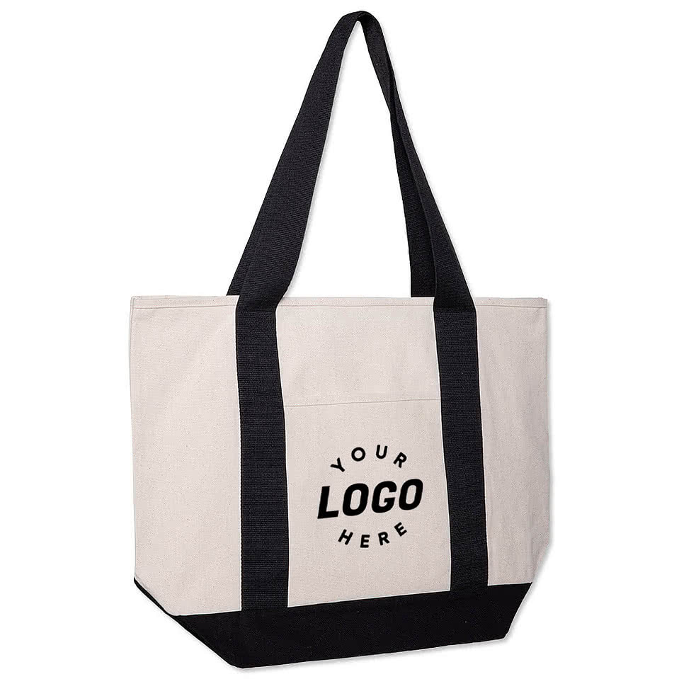 Royal Apparel USA-Made Two-Tone Organic Canvas Tote Bag