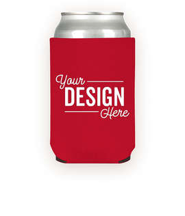 Foldable Neoprene Can Cooler - Color: Red