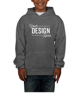 Hanes Youth EcoSmart 50/50 Pullover Hoodie - Color: Charcoal Heather