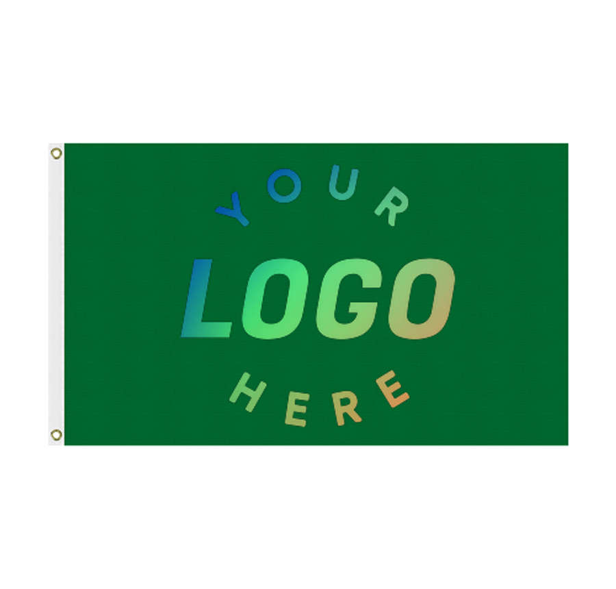 Full Color 5' x 3' Single Sided Flag in Kelly Green