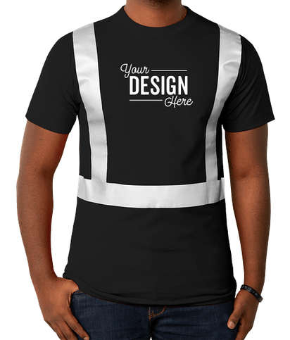 Bayside USA-Made Reflective 100% Cotton T-shirt - Black