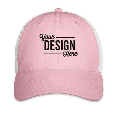 Otto Cap Comfy Fit Unstructured Trucker Hat - Pink  /  Pink  /  White