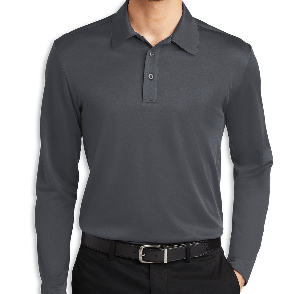 Port Authority Silk Touch Long Sleeve Performance Polo - Embroidered-default