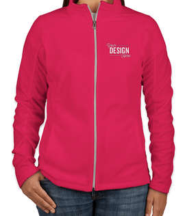 Port Authority Women's Full Zip Microfleece Jacket - Color: Dark Fuchsia