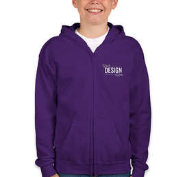 Canada - Gildan Youth Midweight Zip Hoodie - Color: Purple