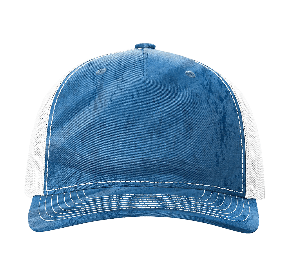 Richardson Camo Pattern Five Panel Trucker Hat-default