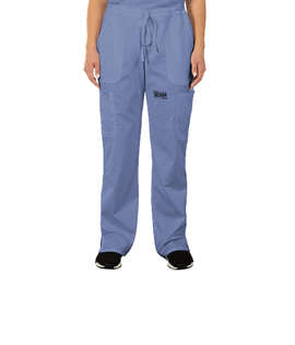 Cherokee Workwear Revolution Women's Drawstring Cargo Scrub Pant - Color: Ciel Blue