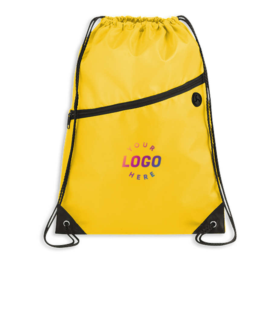 Robin Zipper Drawstring Bag in Yellow
