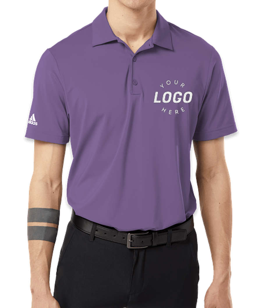 Adidas Ultimate Recycled UPF 50 Performance Polo - Embroidered in Tech Purple