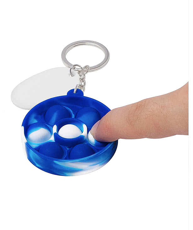 Push Pop Bubble Round Fidget Keychain