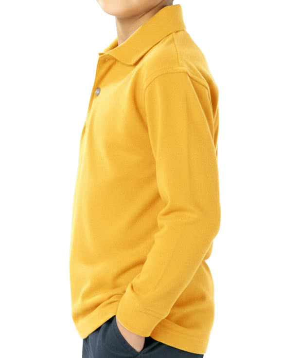 Blue Generation Youth Superblend Long Sleeve Pique Polo