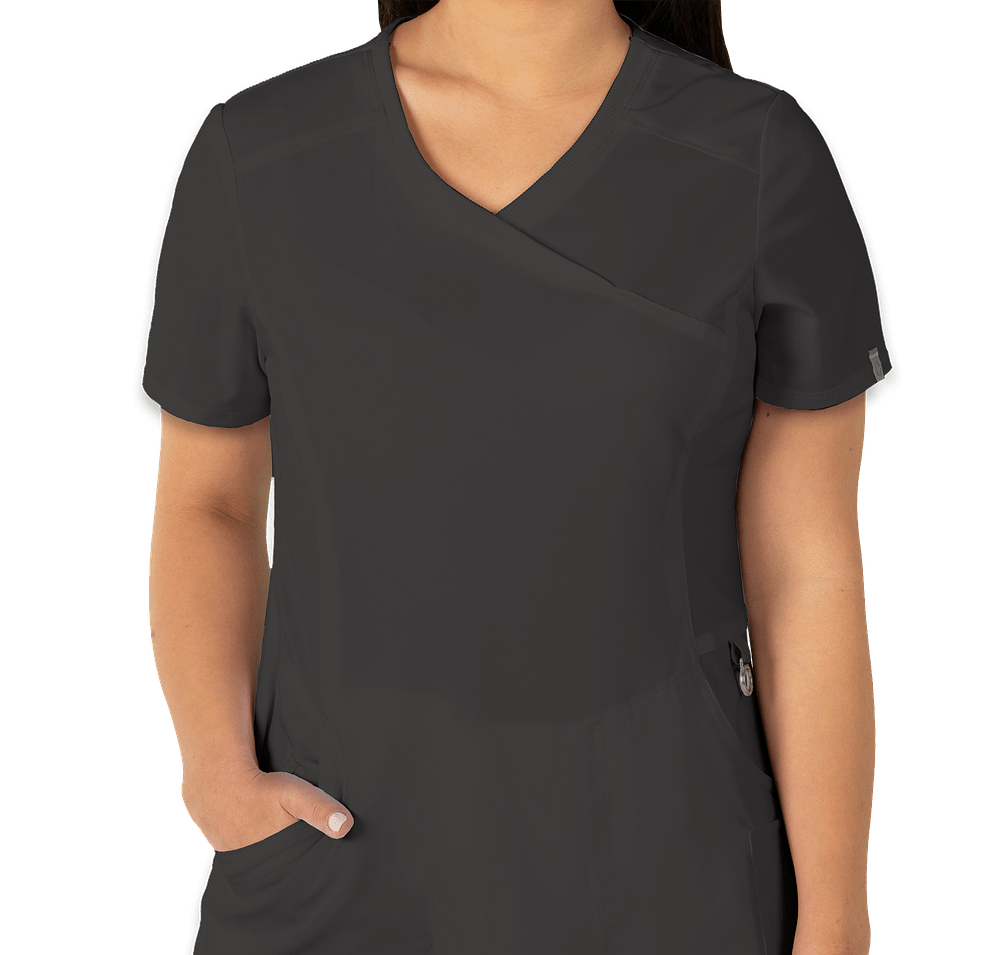 Cherokee Infinity Women's Mock Wrap Scrub Top - Embroidered-default