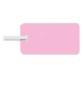 Full Color Plastic Luggage Tag - Color: Charity Pink