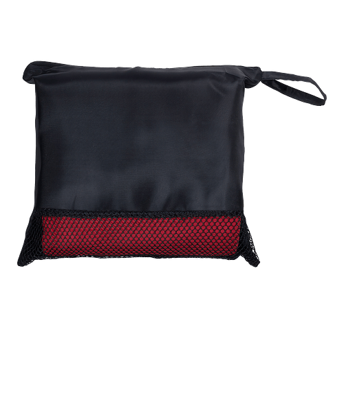 Fleece Travel Blanket with Zippered Pouch in RED