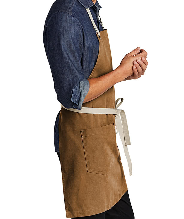 Port Authority Canvas Two-Pocket Full Length Apron - Embroidered