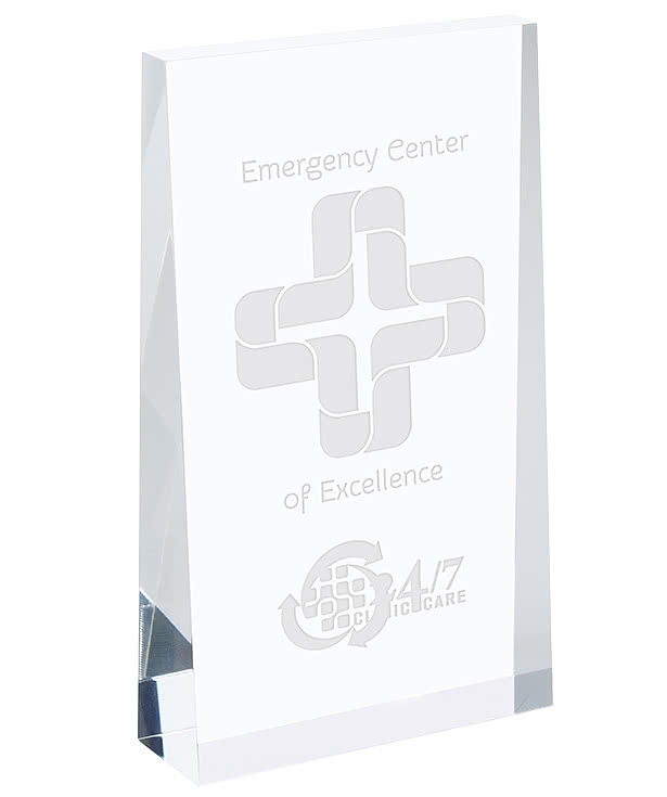 Laser Engraved 5" Acrylic Wedge Award