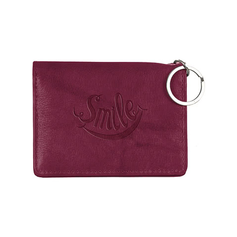 Debossed Andrew Philips Leather Wallet in Black