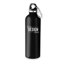 18 oz. Vacuum Insulated Water Bottle with Carabiner - Color: Black