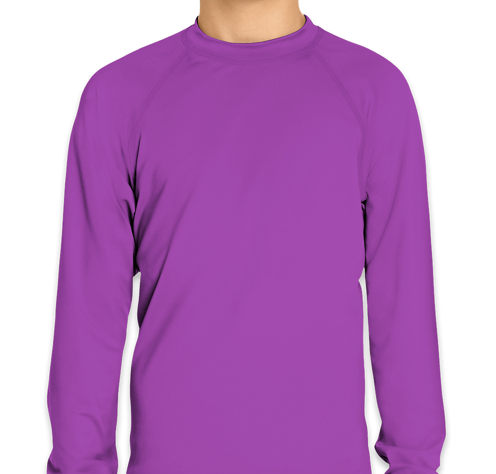 Wet Effect Youth Long Sleeve Rash Guard Shirt-default