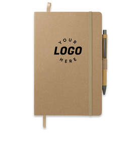 JournalBooks ® Debossed FSC Mix Soft Cover Bound Notebook with Pen