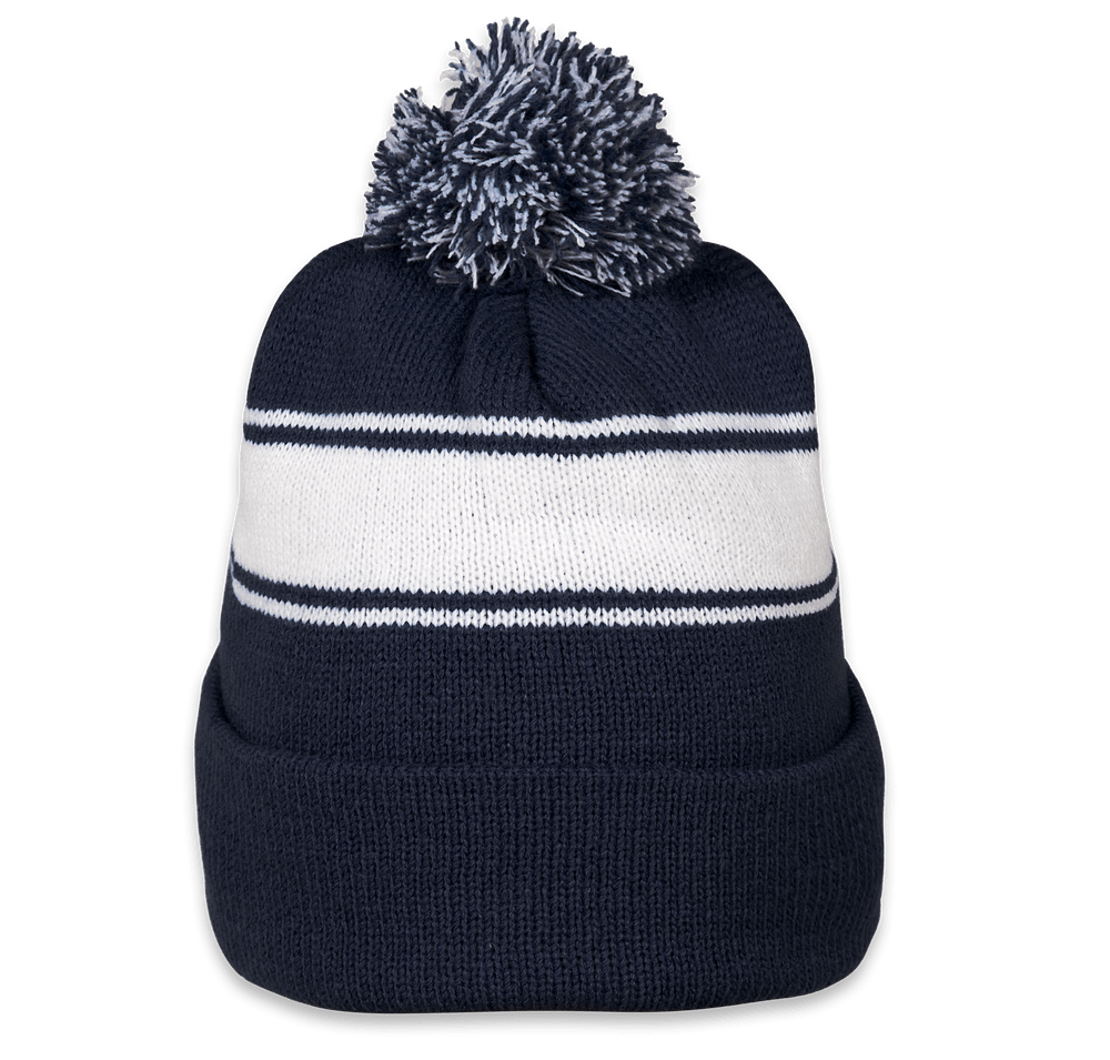 Sport-Tek Striped Pom Pom Beanie-default