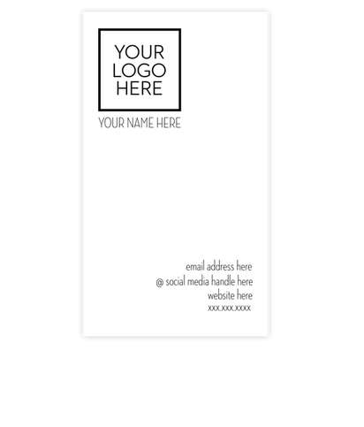 3.5" x 2" Vertical Business Cards  - 14 pt. Cardstock - White Glossy