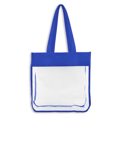 Cassie Clear EVA Tote Bag in Clear/Royal