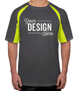 Badger B-Dry Contrast Performance Shirt - Color: Graphite / Safety Yellow