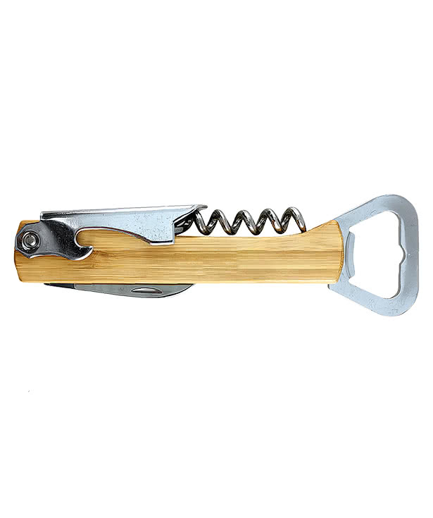 Laser Engraved Bamboo 4-In-1 Kitchen Utensil Pocket Knife
