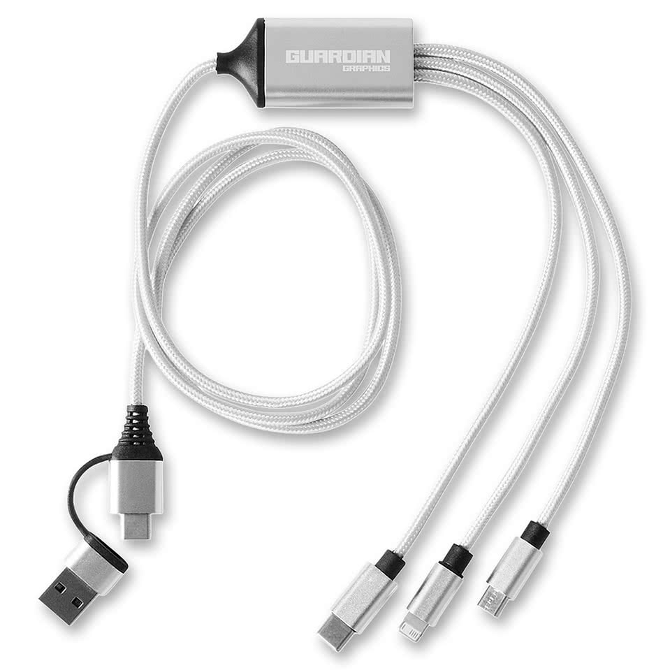 Laser Engraved Light-Up-Your-Logo 3-in-1 Charging Cable