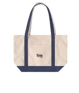 Medium Premium Cotton Canvas Boat Tote - Color: Blue