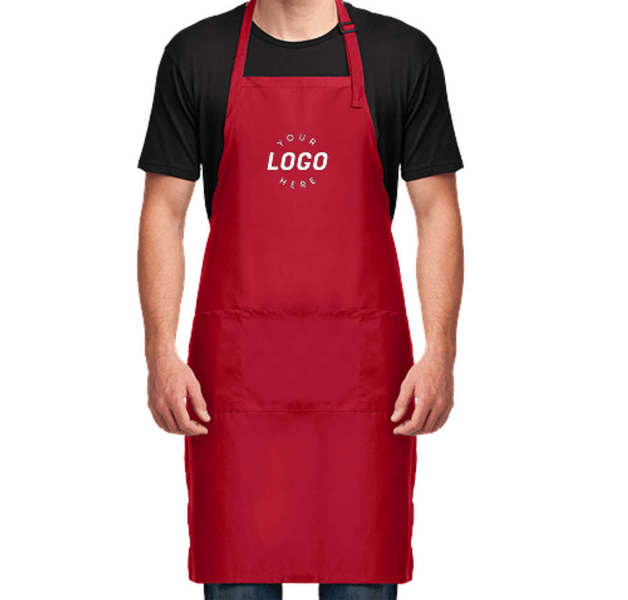 Port Authority Stain Release Extra Long Full Length Apron in Red