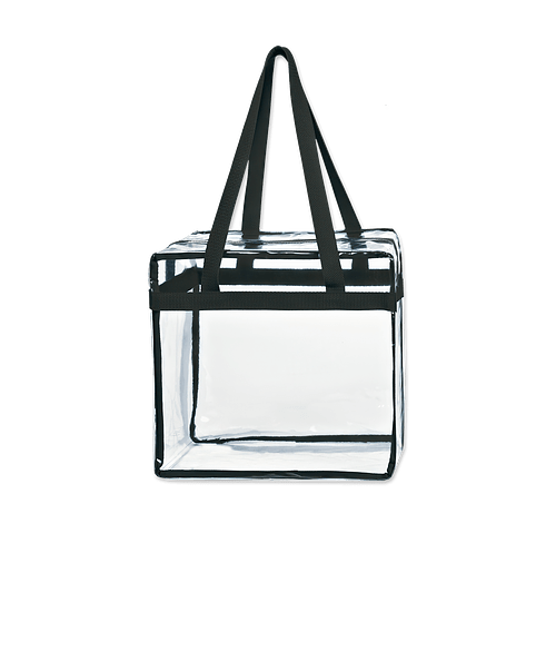 Clear EVA Zippered Tote Bag in Clear / Black