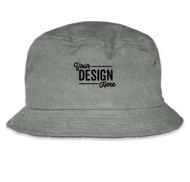 Mega Cap Pigment Dyed Twill Washed Bucket Hat - Color: Grey