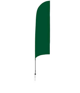 Full Color 13’ Streamline Razor Flag with Spike - Color: Forest Green