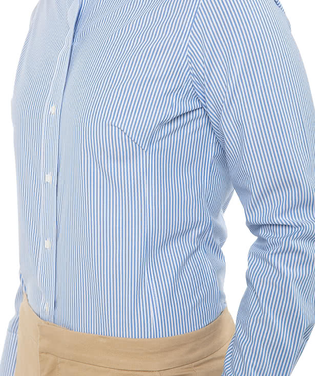 Devon & Jones Women's Banker Stripe Dress Shirt - Printed