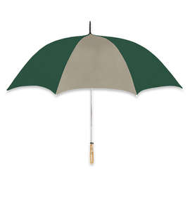 60" Arc Color Block Golf Umbrella - Color: Khaki / Forest