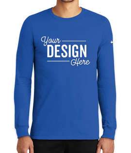 Nike Dri-FIT Long Sleeve Performance Blend Shirt - Color: Rush Blue