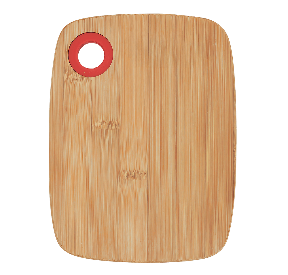 Laser Engraved Small Bamboo Cutting Board with Silicone Ring-default