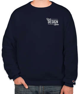 Embroidered Champion Powerblend Crewneck Sweatshirt - Color: Navy