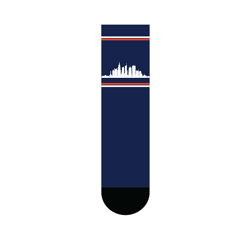Chicago Skyline Crew Socks in Chicago Skyline