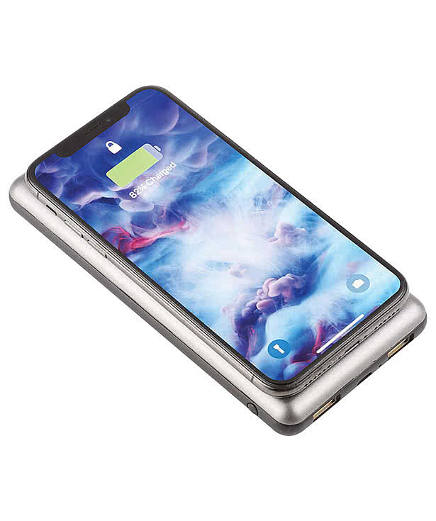 Laser Engraved Light Up Qi 10,000 mAh Portable Wireless Power Bank