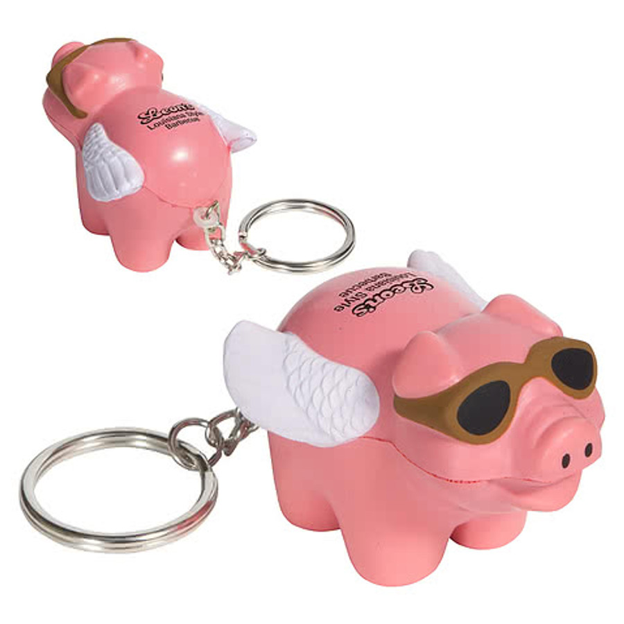 Flying Pig Stress Reliever Keychain
