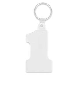 Number One Shaped Keychain - Color: White