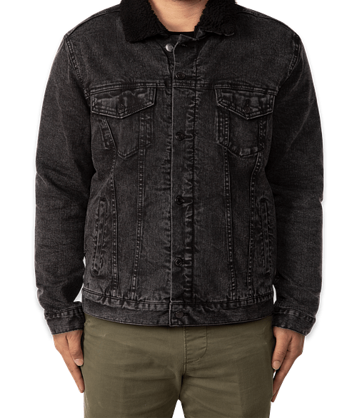 denim fleece jacket men