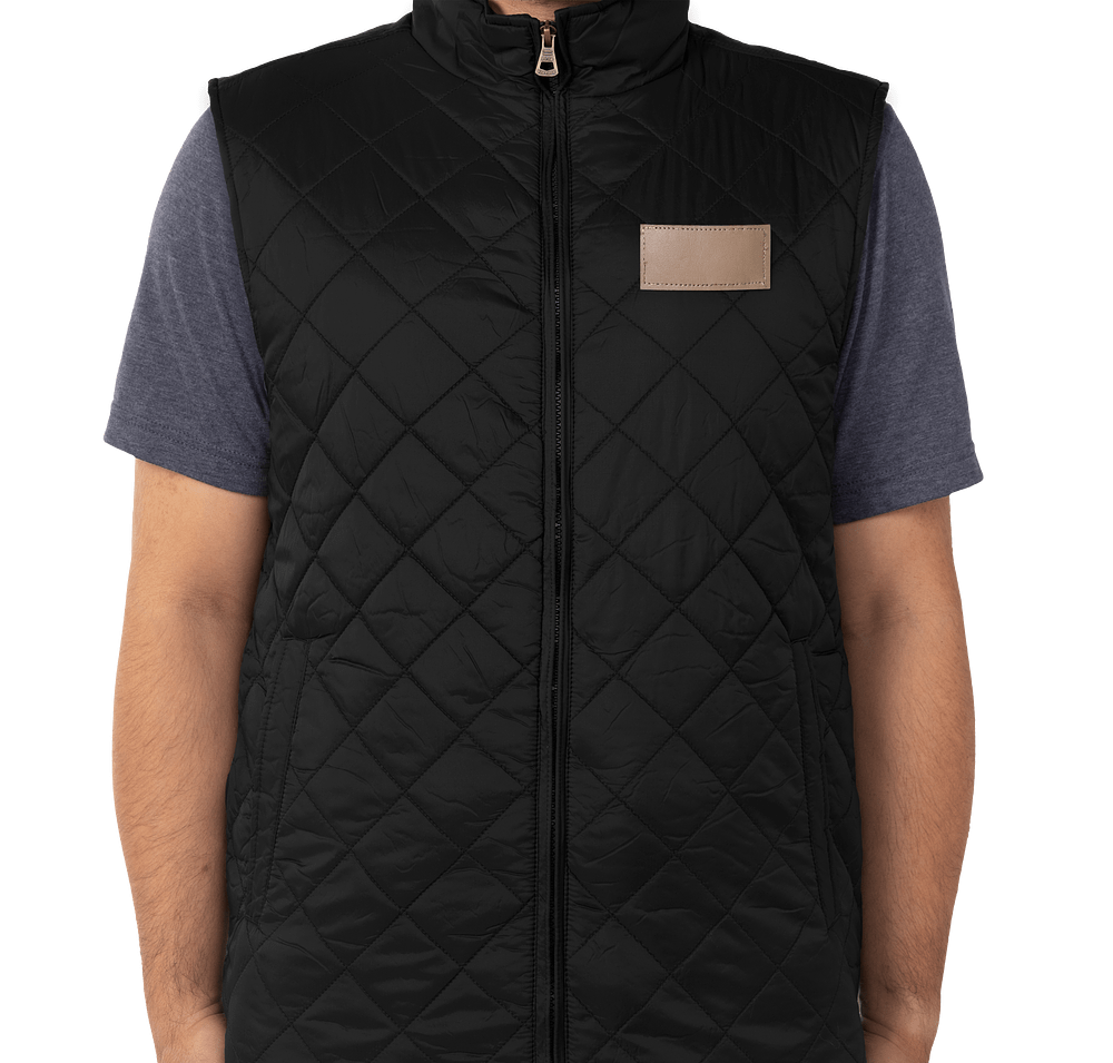 Weatherproof Vintage Diamond Quilted Vest - Faux Leather Patch-default