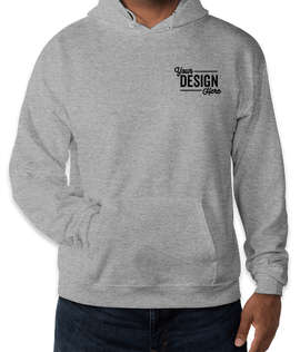 Embroidered Hanes EcoSmart 50/50 Pullover Hoodie - Color: Light Steel