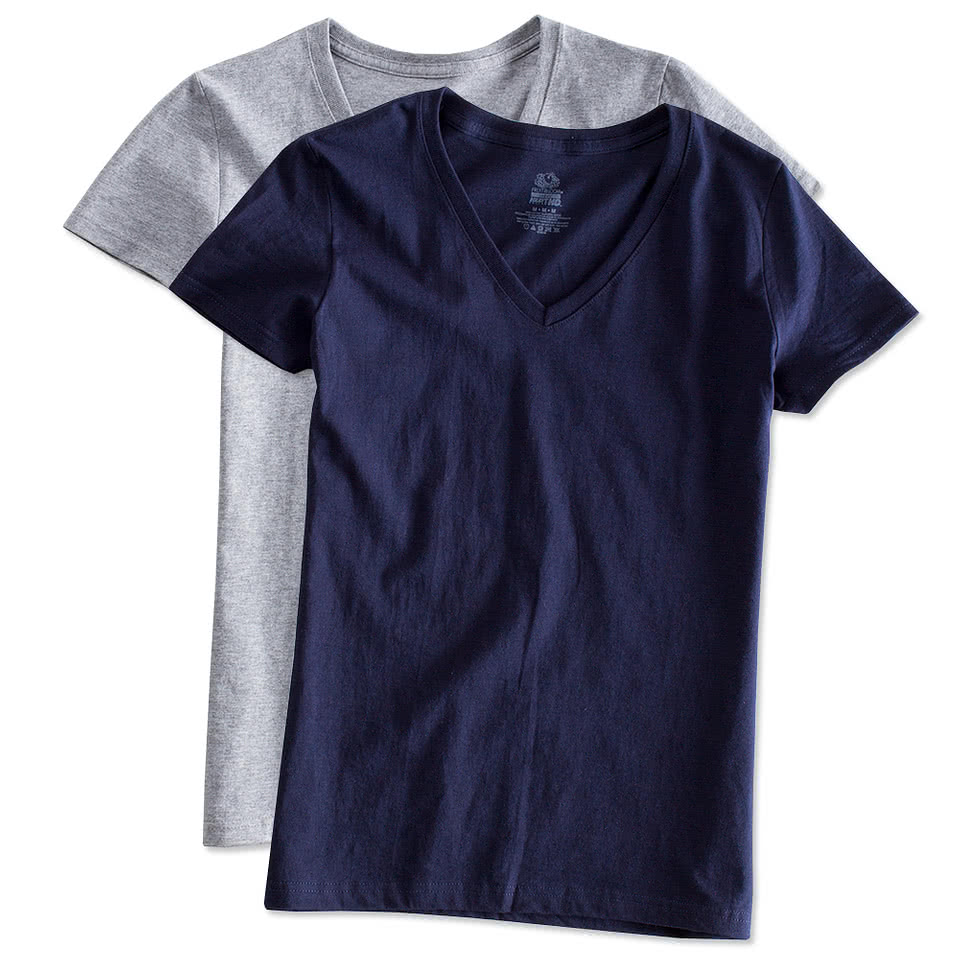 Canada - Fruit of the Loom Women's 100% Cotton V-Neck T-shirt