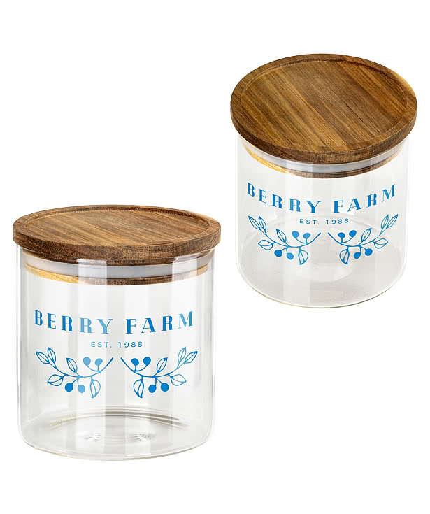 22 oz. Corsica Glass Canister with Acacia Lid