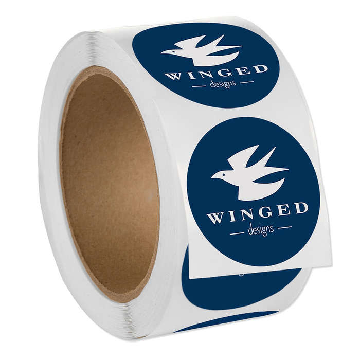 Custom branded sticker roll labels for packaging and fulfillment